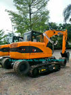 9 Ton Heavy Earth Pindah Mesin Mini Excavator Amfibi Dengan Roda
