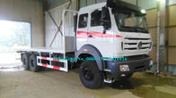 Warna putih Beiben 6x6 2634PZ 30Ton 340hp 10 wheeler Cross country Kontainer Datar Bed Truck untuk DR CONGO