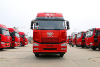 Warna Merah JH6 10 Roda 6x4 Tractor Trailer Truck Dengan FAW Pengurangan Tunggal 457 Gandar