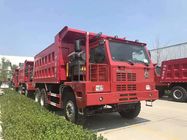 Truk Dump Berat Penambangan Warna Merah 6 * 4 / Transmisi Manual Tipe 30 Ton Tipper Truck