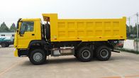 371HP 20CBM Heavy Duty Dump Truck Dengan Warna Kuning Dan Gandar Depan HF9