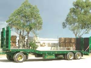 60T Cargo Semi Trailer Truck, Low Loader Trailer Semi Dengan Suspensi Udara