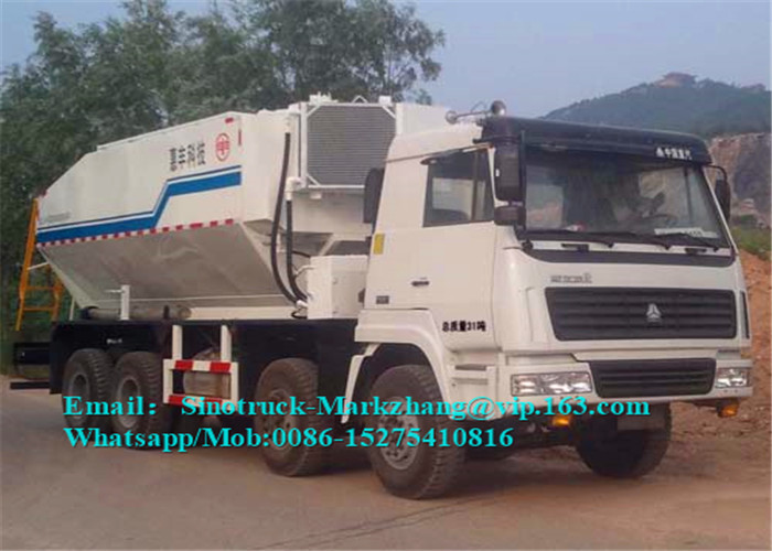HOWO Truck Chassis ANFO Mixer Equipment, Mobile Mixing Unit 8X4 Jenis Mengemudi