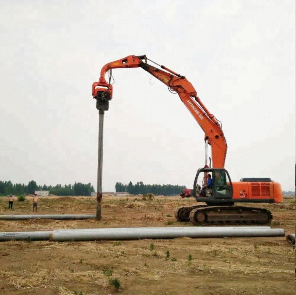 Vibratory Hammer Screw Pile Drilling Machine Cocok 20-24T Excavator V-250D