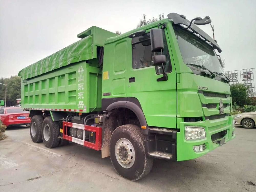 Green 10 Wheel RHD 20 Ton Dump Truck SINOTRUK Merek Dengan Steering Jerman ZF8118