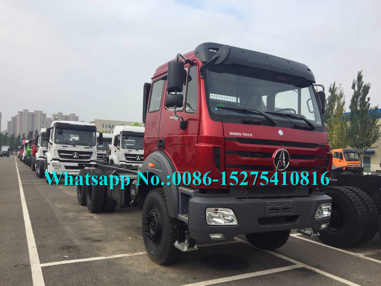 Penggunaan Militer Merah 6x6 Truk Kargo / Off Road Cargo Truck Mengadopsi Teknologi Benz