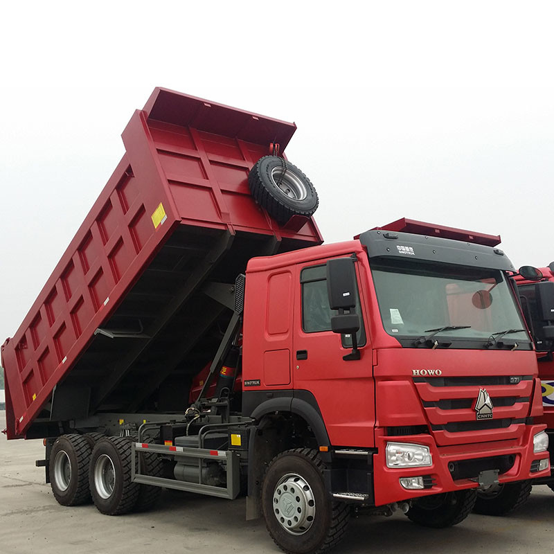 Sinotruk Heavy Duty 6 Roda Dump Truck Horsepower 251-350hp Warna Merah
