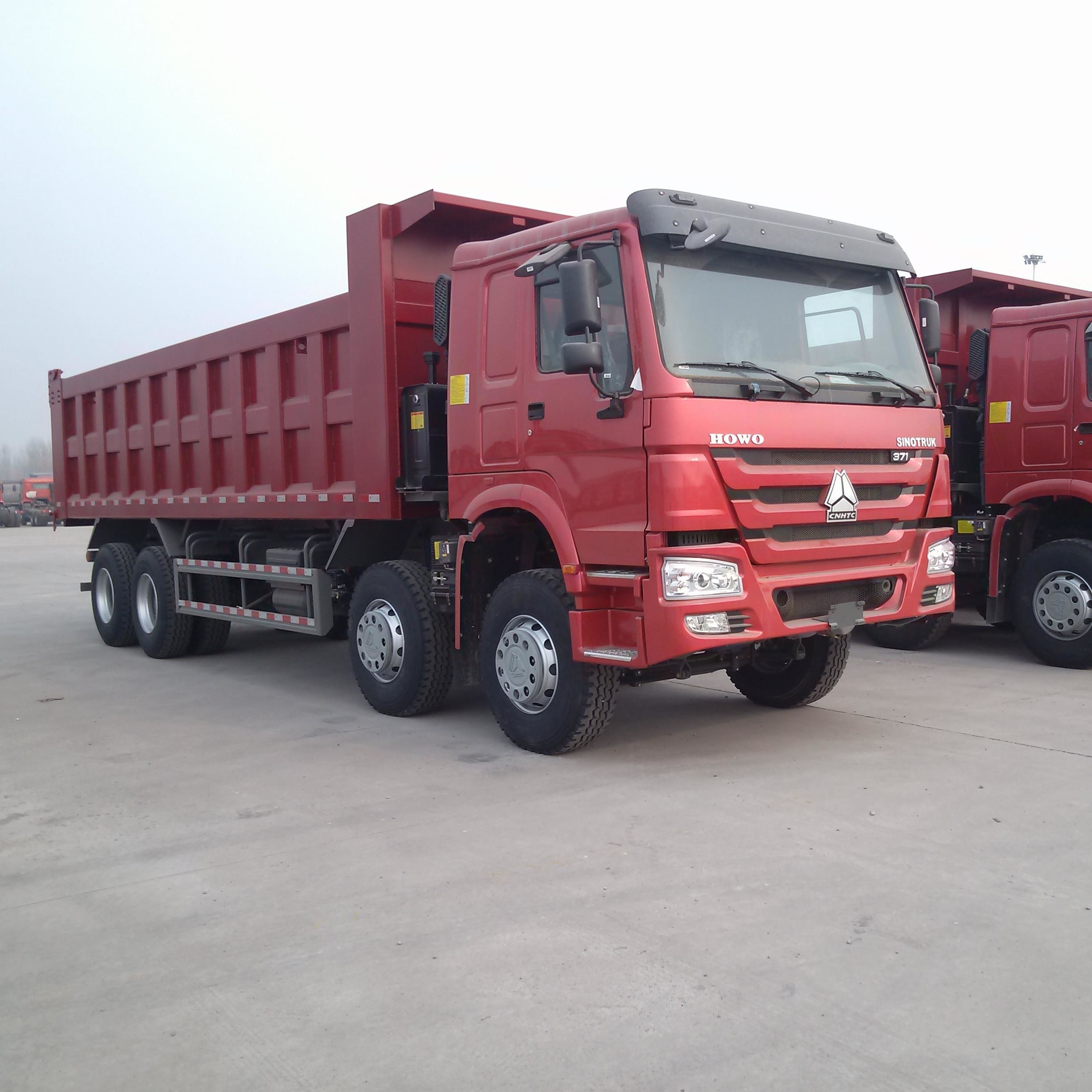 ZZ3317N3867 12 Roda Truk Tipper Dump Dengan Euro 371HP Warna Merah