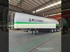 3 Axles Truk Trailer Traktor Trailer Aluminium Semi Trailer Pengangkutan Minyak Bahan Bakar Trailer