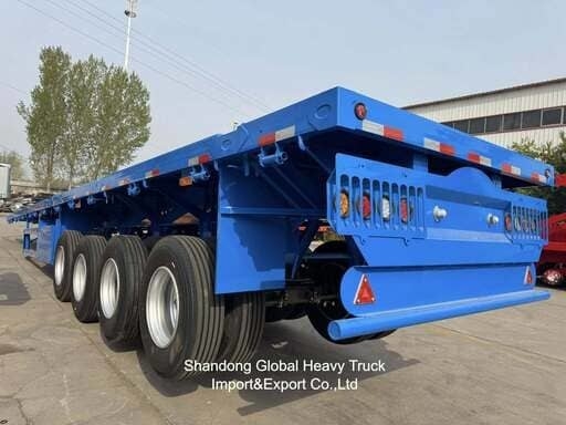 3 Poros 40ton 13,45m Wabco BPW Poros Suspensi Udara Semi Trailer Flatbed