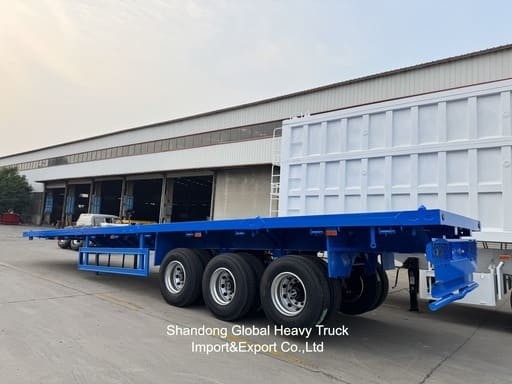 3 Poros 40ton 13,45m Wabco BPW Poros Suspensi Udara Semi Trailer Flatbed