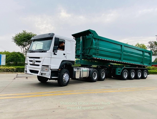 10 Roda 6X4 40t Sinotruk HOWO Kontainer Kargo Trailer Traktor Kepala Truk