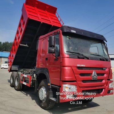 Hand HOWO warna merah 380hp / 400hp truk dump di stok