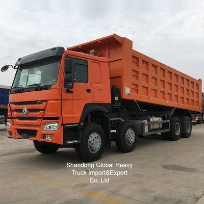 China Sinotruk HOWO Bekas 371/375HP 8X4 Drive Kanan Mini Dump Truck dalam stok