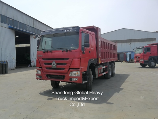 Hand HOWO warna merah 380hp / 400hp truk dump di stok