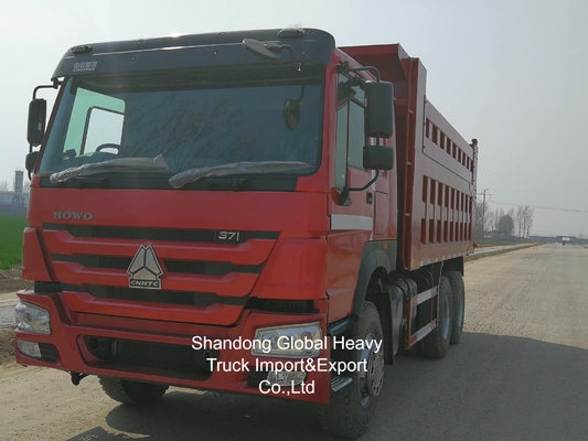Hand HOWO warna merah 380hp / 400hp truk dump di stok