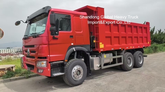 Heavy Duty HOWO Dump Truck dengan Chassis Baja Berkualitas U dan Sistem Hidraulik Pengangkat Depan HYVA