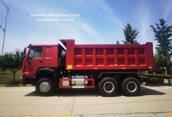 Heavy Duty HOWO Dump Truck dengan Chassis Baja Berkualitas U dan Sistem Hidraulik Pengangkat Depan HYVA