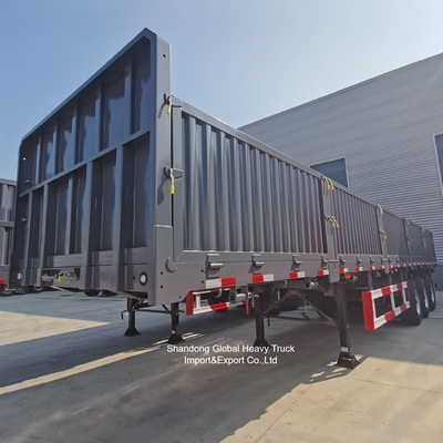 Semi trailer pagar baja 3 poros untuk transportasi kargo massal