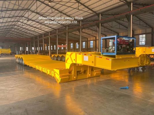 40-80 Tons Loading Capacity Low Bed Semi Trailer with 12R22.5 Tires and 50mm King Pin for Heavy Machinery Transport
