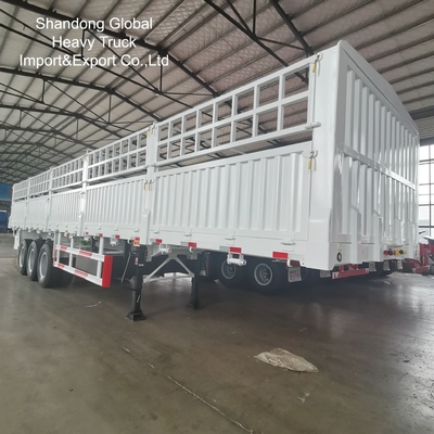 3 Axle Steel Fence Semi-Trailer untuk Pengangkutan Barang Bulk