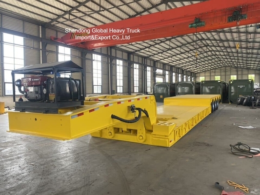 Semi trailer dengan 3 poros untuk transportasi peralatan berat