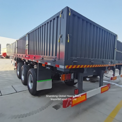 Semi trailer pagar baja 3 poros untuk transportasi kargo massal