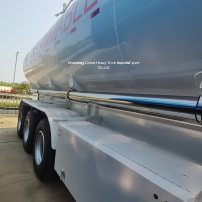 3 Axle Steel Oil Tanker Semi Trailer 45000L Tangki bahan bakar