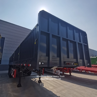 Semi trailer pagar baja 3 poros untuk transportasi kargo massal