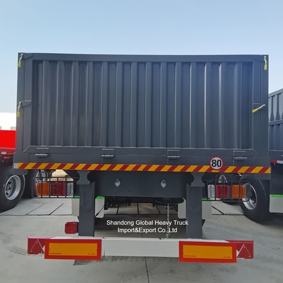 Semi trailer pagar baja 3 poros untuk transportasi kargo massal