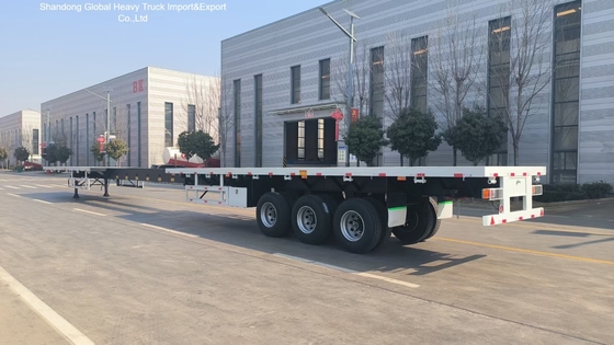 Semi Trailer Lowbed 3 Gandar 40FT 60T Tugas Berat untuk Konstruksi