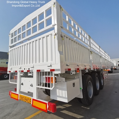 3 Axle Steel Fence Semi-Trailer untuk Pengangkutan Barang Bulk