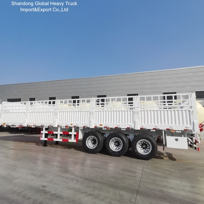 3 Axle Steel Fence Semi-Trailer untuk Pengangkutan Barang Bulk