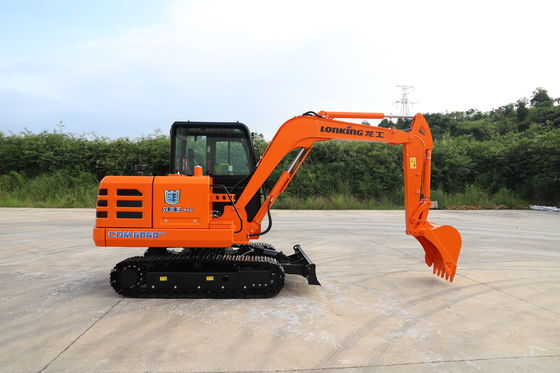 Lonking 6 Ton Hydraulic Mini Excavator dengan mesin 15.4kw/2400rpm dan desain kompak 5900*2000*2600 mm