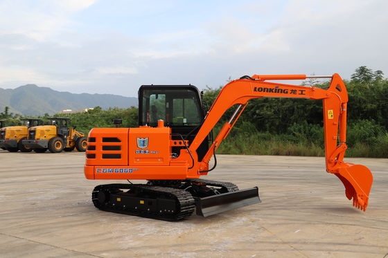 Ekskavator Mini Hidrolik Lonking 6 Ton dengan Mesin 15.4kw/2400rpm dan Dimensi 5900*2000*2600 mm
