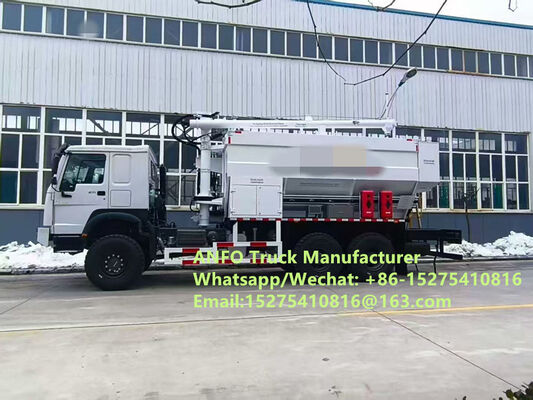 Performa off-road yang baik 6x6 8x8 10/15/20/30T pencampuran di lokasi dan pengisian bahan peledak curah ANFO Truk Emulsi Layanan peledakan Pengeboran Zambia/Zimbabwe/Tanzania/Ghana/Guinea/Namibia/Guyana