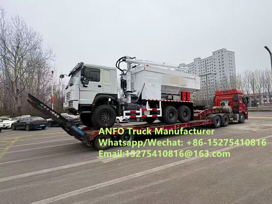 Performa off-road yang baik 6x6 8x8 10/15/20/30T pencampuran di lokasi dan pengisian bahan peledak curah ANFO Truk Emulsi Layanan peledakan Pengeboran Zambia/Zimbabwe/Tanzania/Ghana/Guinea/Namibia/Guyana
