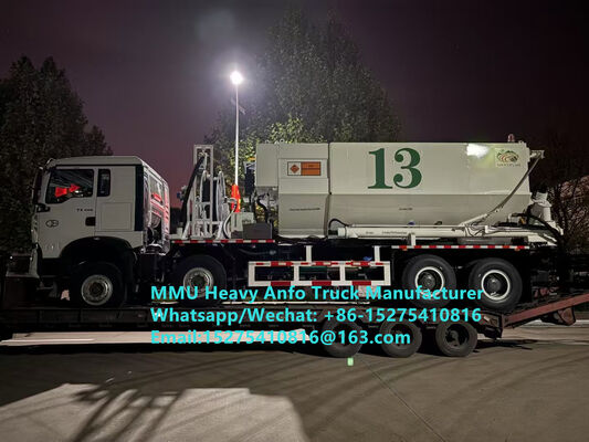 Harga rendah pencampuran dan pengisian bahan peledak minyak amonium berat multifungsi truk 15/20/25 ton emulsi berat truk ANFO Rusia/Kazakhstan/Uzbekistan/Indonesia/Guinea Mining Blasting Service