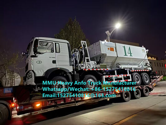 Tread Bulk Truk pencampuran dan pengisian bahan peledak minyak amonium berat multifungsi Truk 15/20/25Ton Emulsi Berat TRUK ANFO Rusia/Kazakhstan/Uzbekistan/Indonesia/Guinea Mining Blasting Service