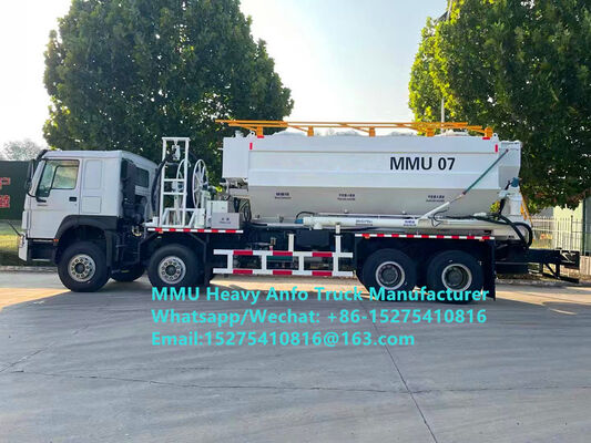 Super kinerja HOWO pencampuran dan pengisian bahan peledak minyak amonium berat multi-fungsi Truk 15/20/25Ton Emulsi Berat TRUK ANFO Zambia/Zimbabwe/Tanzania/Ghana/Guinea/Peru Layanan Pemberontakan Pertambangan