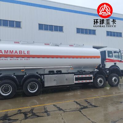 Beiben 8x8 35000L Tanker Fuel Truck Heavy Duty Diesel Tanker Truck untuk Proyek Pertambangan Kongo