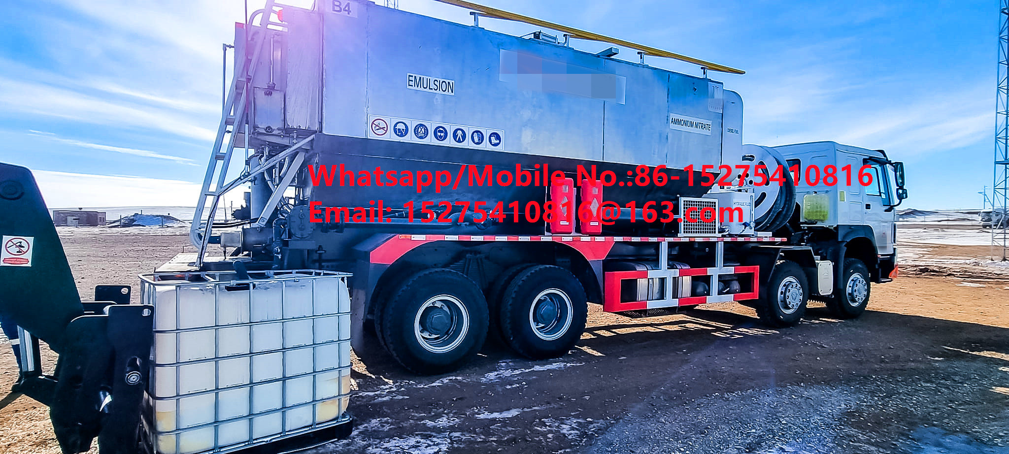 Keamanan Keandalan Tread Bulk Trucks 15/20/25Ton Heavy Ammonium minyak peledak Emulsi ANFO Truck MMU MEMU Untuk Mongolia DR CONGO PERU Ghana Mining Blasting