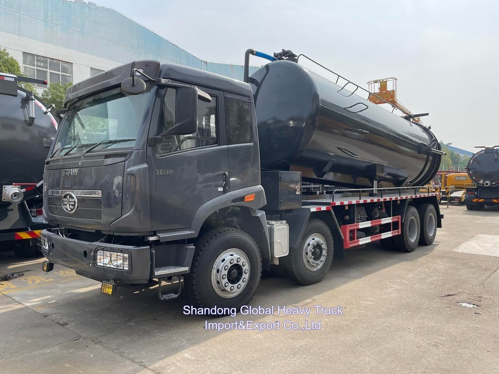FAW 6X4 Pompa Tekanan Tinggi 20000L 20ton Pembersih Air Limbah truk hisap