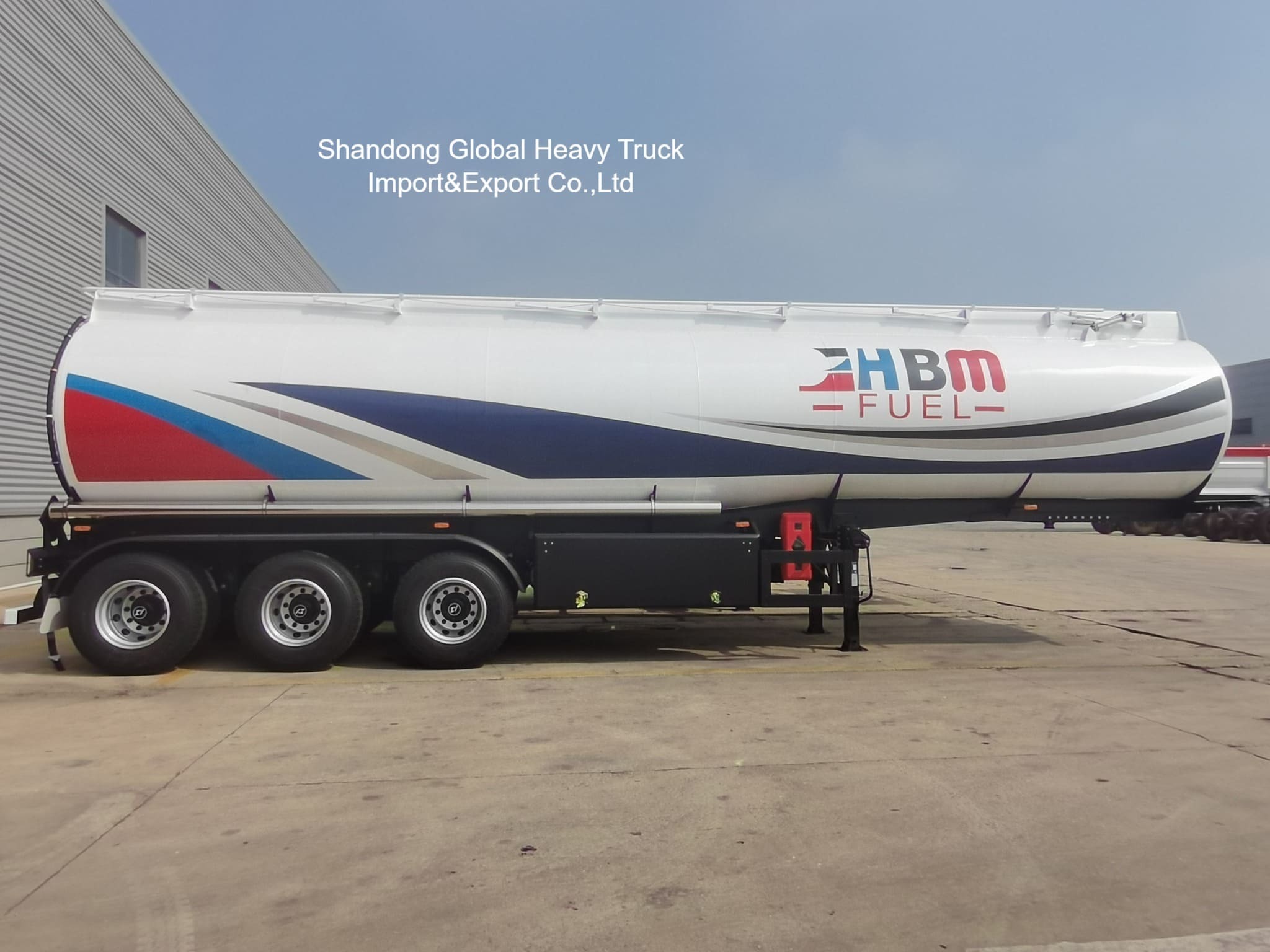 3 Axle Steel Oil Tanker Semi Trailer 45000L Tangki bahan bakar