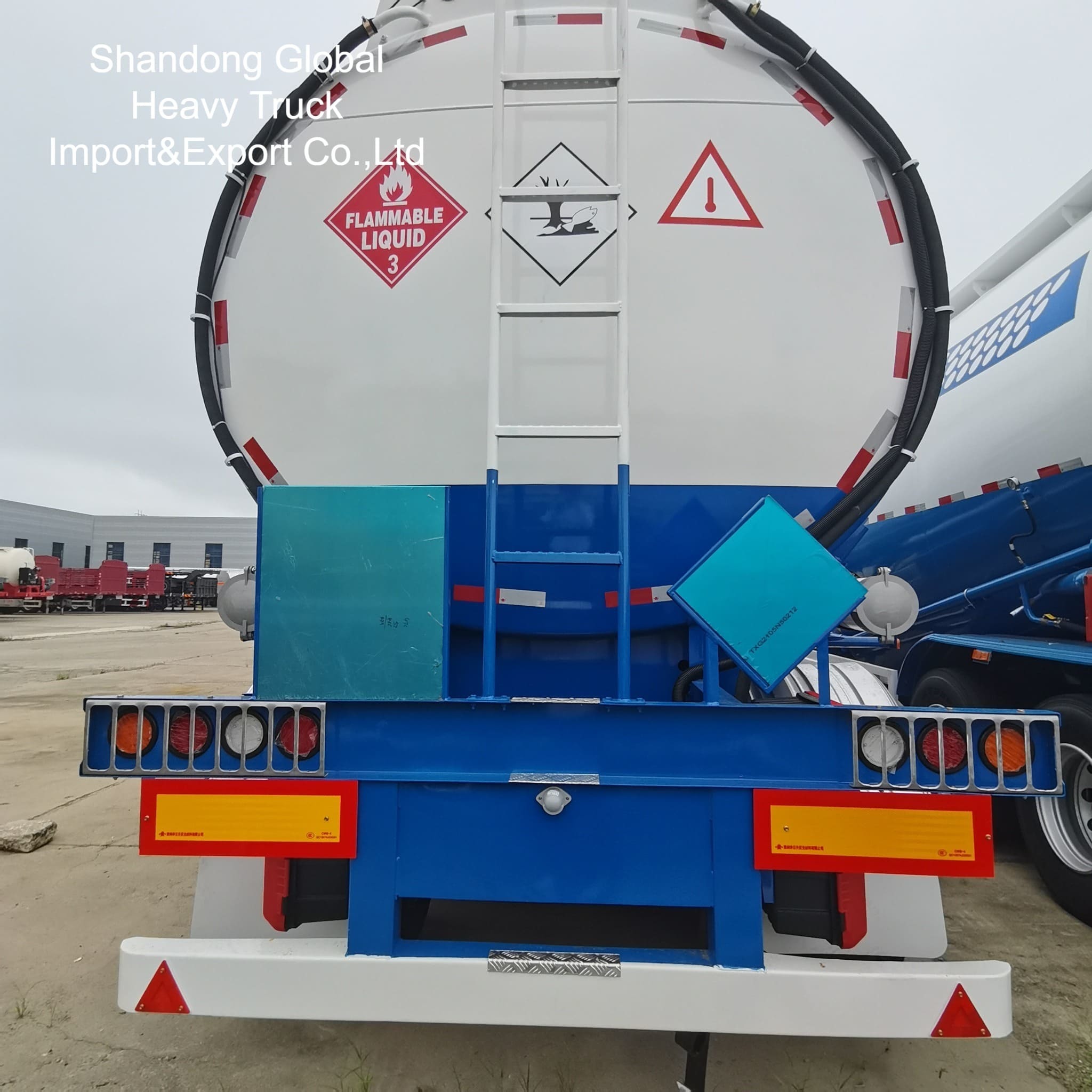 3-Axle 45000L Diesel Gasoline Tanker Semi Trailer dengan ABS Brakes