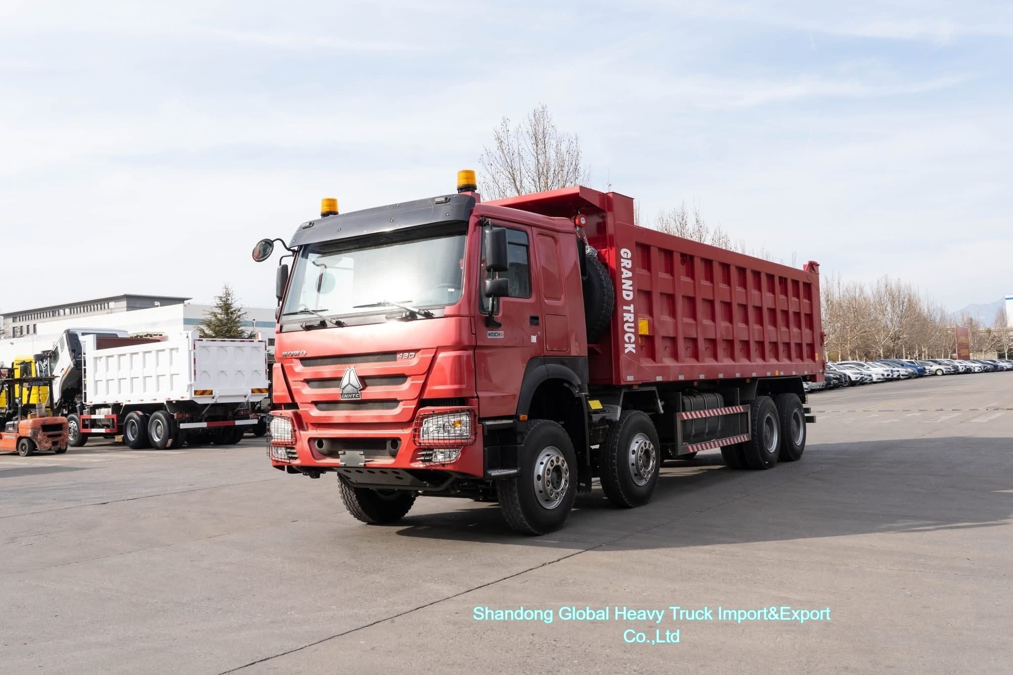 HOWO Truk dump Truk tipper 371HP 375HP 8X4 40t-60t Pengisian dengan kondisi yang sangat baik untuk Afrika