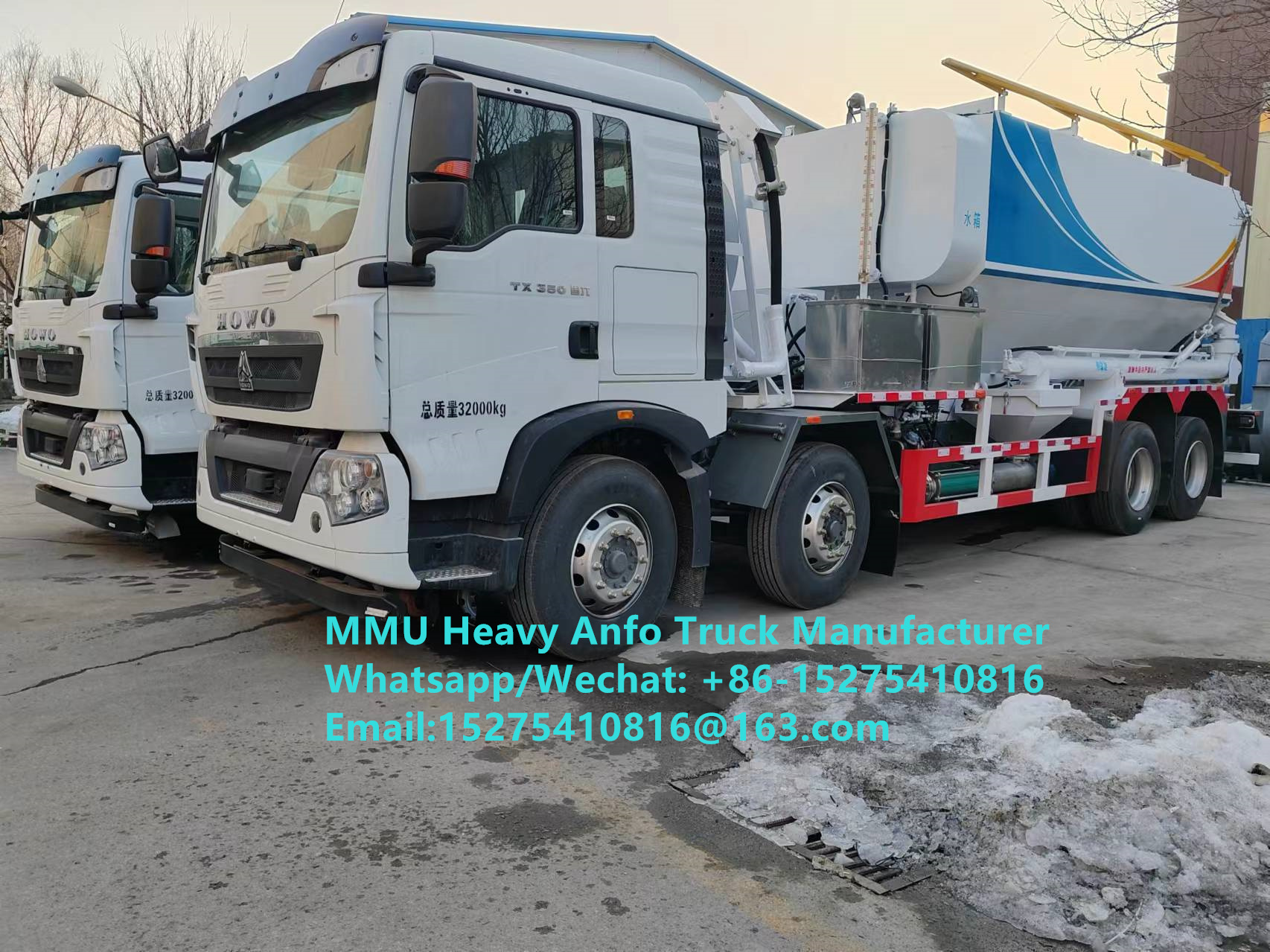Pengadukan dan pengisian bahan peledak minyak amonium berat multifungsi Truck 15/20/25Ton Heavy Emulsion ANFO Truck MMU MEMU Rusia/Kazakhstan/Uzbekistan/Indonesia/Guinea Mining Blasting Service