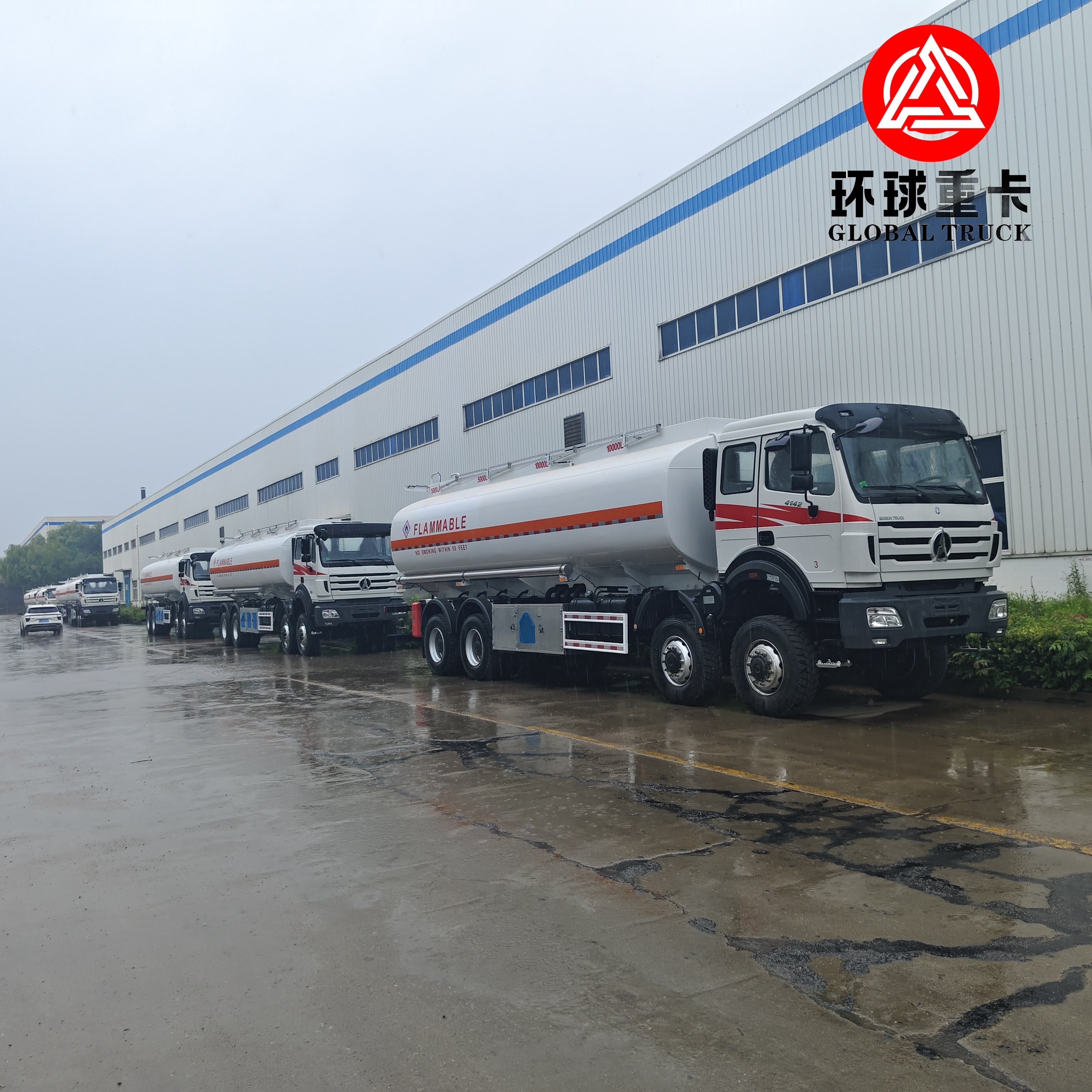 Truk Tangki Bahan Bakar Diesel Beiben 8x8 35000L dengan Sasis Off Road Heavy Duty untuk Area Pertambangan Kongo